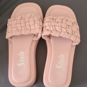 Shoes, sandals, leggins, and blouse